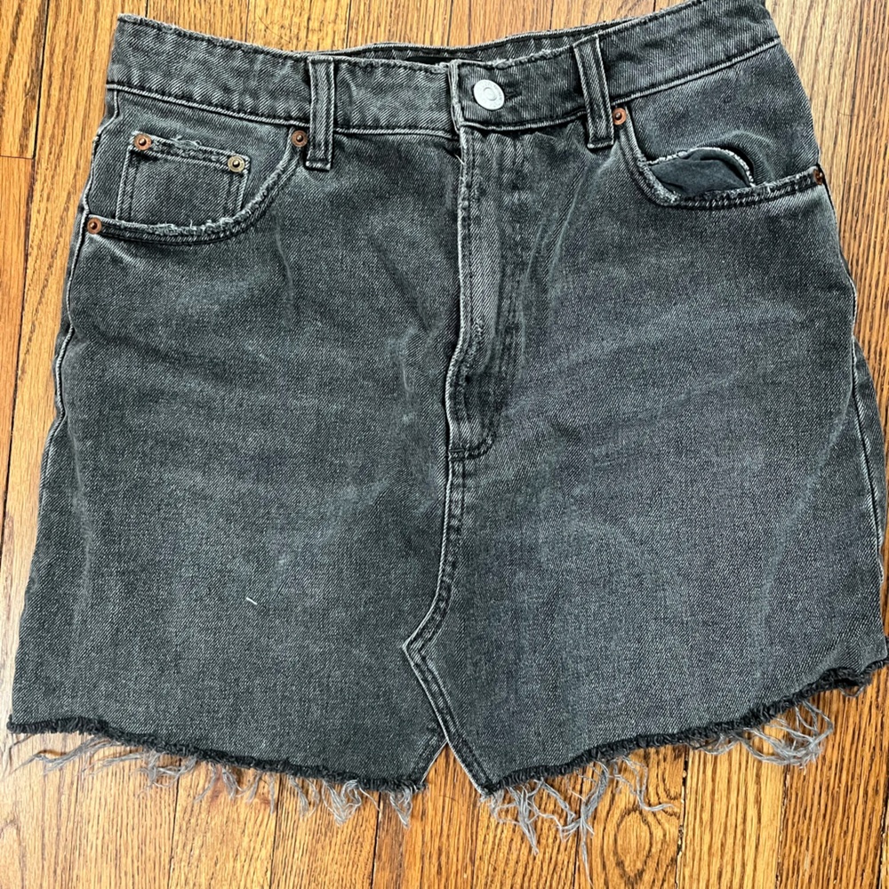 Zara Charcoal Denim Mini Skirt